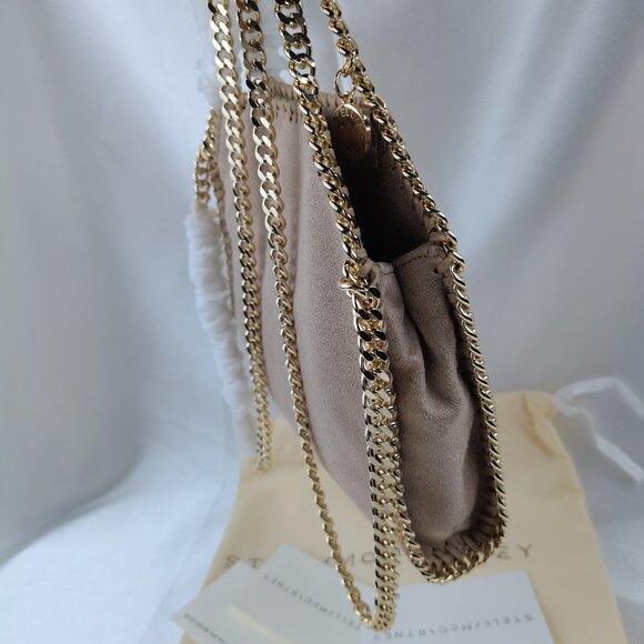 Stella Mccartney Mini Falabella Tote Bag Shoulder Bag Crossbody bag In Gold - Picture 8 of 16